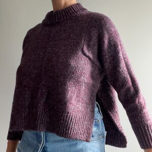 NWOT COS Purple Side Split Wool Sweater